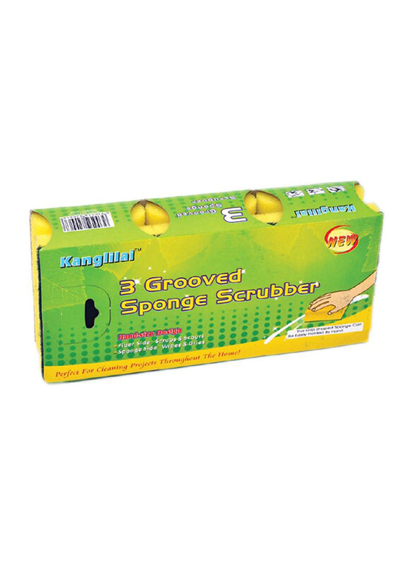 

Kanglilai Grooved Sponge Scrubber, 3 Pieces