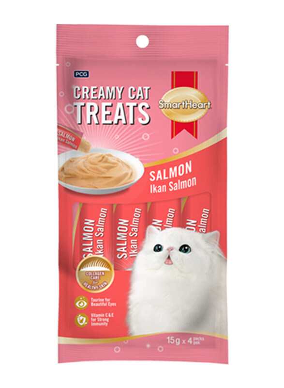 

Smartheart Creamy Salmon Cat Treats, 4 x 15g