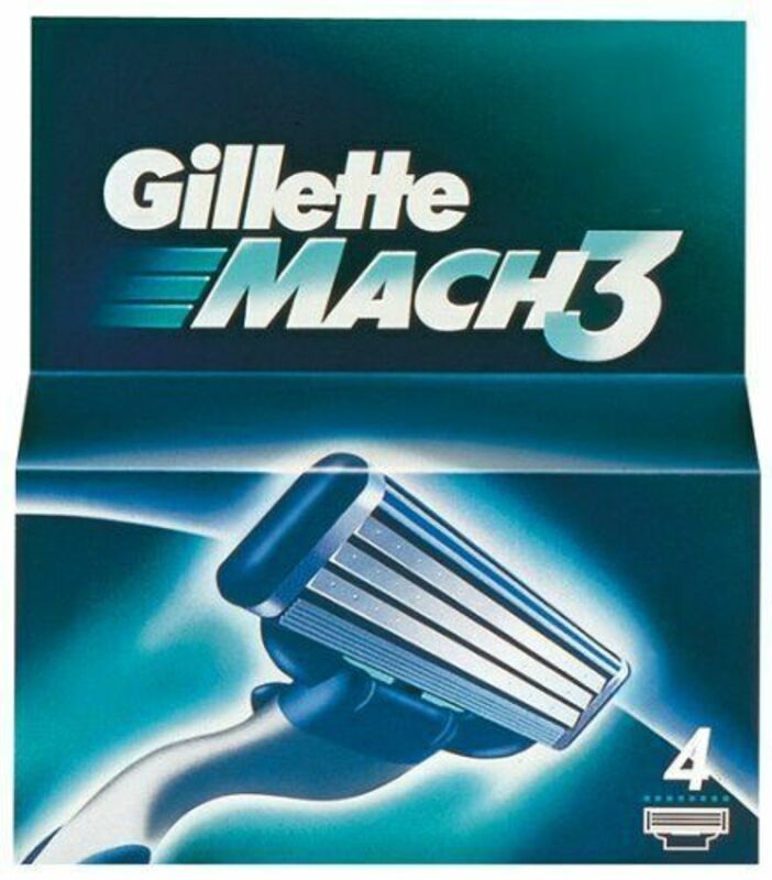Gillette Mach3 Razor Blade Refill Cartridges, 4 Pieces