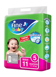 Fine Baby Double Lock Pampers, Size 5, 11-18 kg, 11 Count