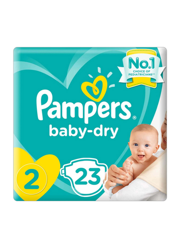 Pampers Baby-Dry Diapers, Size 2, Mini, 3-6 kg, Carry Pack, Value Pack, 23 Count