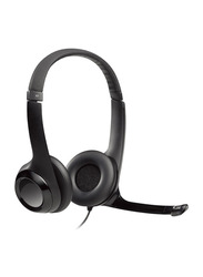 Logitech H390 USB Wired Computer Headset with Mic, Black