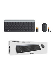 Logitech MK470 Wireless English Keyboard and Mouse Combo Set, Black/Grey