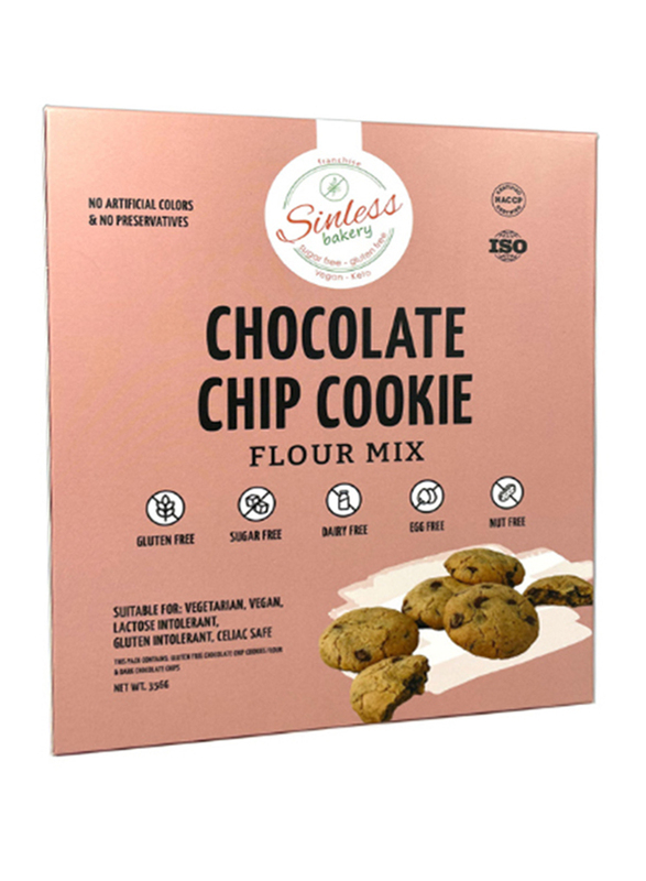 Sinless Bakery Gluten Free Double Chocolate Chip Cookie Flour Mix, 356g