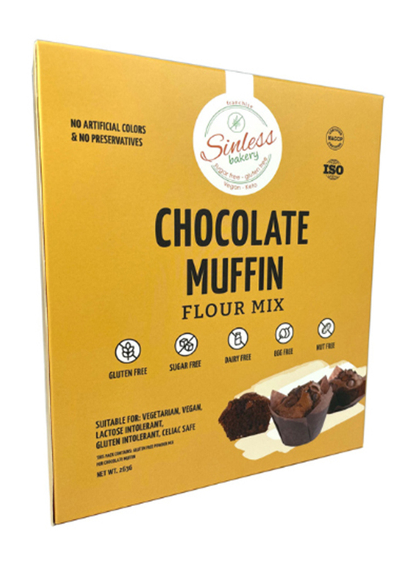 Sinless Bakery Gluten Free Chocolate Muffin Flour Mix, 263g
