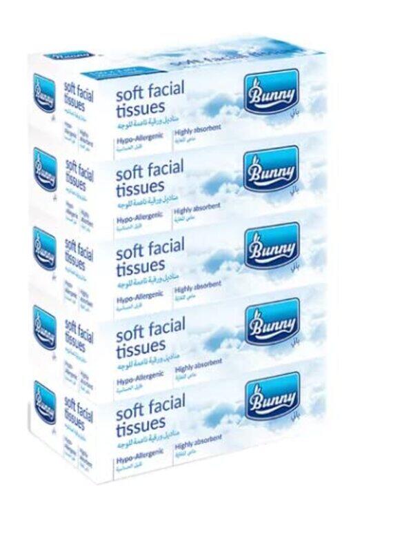 

Generic Soft Facial Tissue, White, 5 Boxes x 150 Sheets x 2 Ply