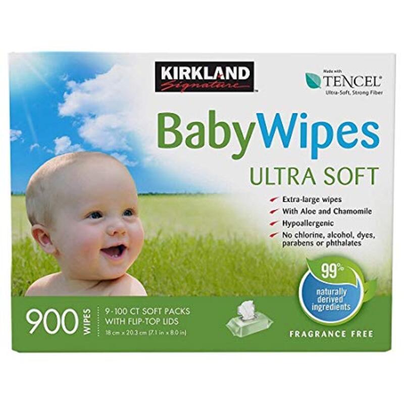 Kirkland Signature Ultra Soft Baby Wipes, 900 Wipes, White