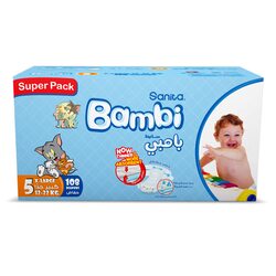 Sanita Bambi Baby Diapers, Size 5, XL, 13-25 Kg, 108 Count