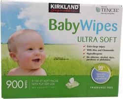 Kirkland Signature Ultra Soft Baby Wipes, 900 Wipes, White