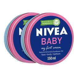 Nivea Baby All Purpose Moisturizing Cream, 2 x 150ml, Blue