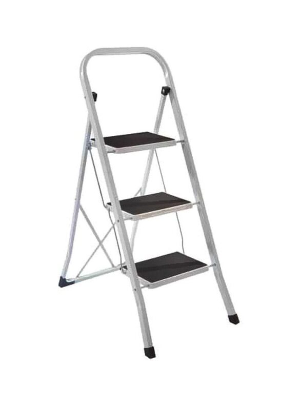 115 x 46.5 x 3.5cm 3-Step Metal Ladder, White