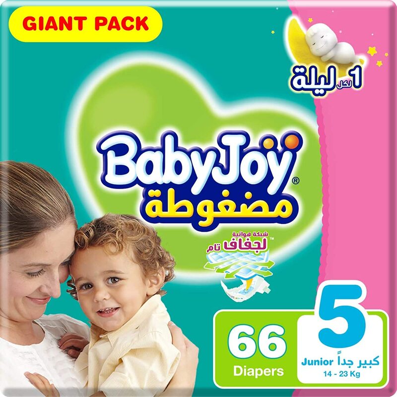 Baby Joy Diaper, Size 5, Junior, 14-23 Kg, 66 Count