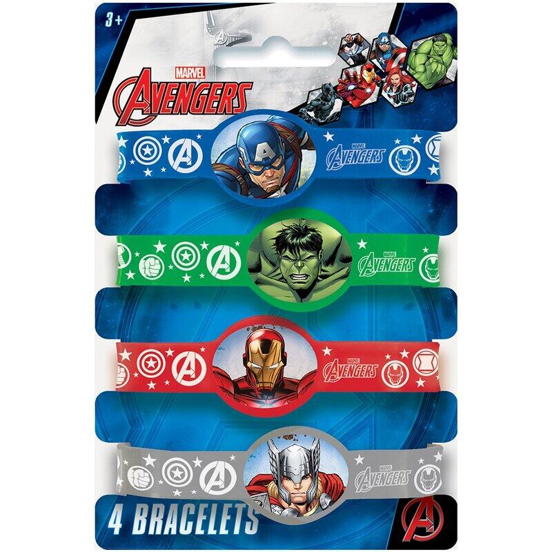 

Unique Industries Avengers Silicone Boys Wristband Party Favours, One Size, 4 Pieces, Ages 3+