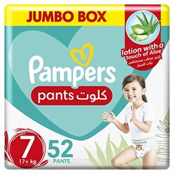 Pampers Baby Dry Pants with Aloe Vera Lotion, Size 7, 17+ Kg, 52 Count