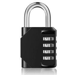 Nashrio 4 Digit Combination Padlock, Black