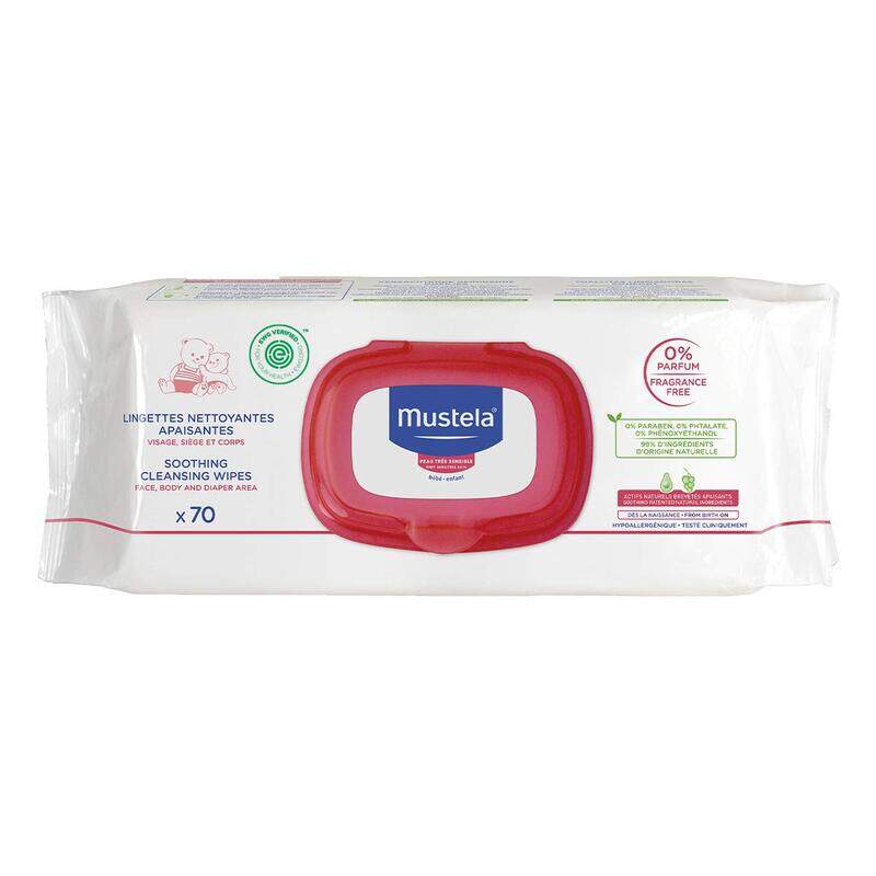 

Mustela Soothing Cleansing Wipes, 70 Sheets, White