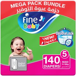 Fine Baby Diapers, Size 5, 11-18 Kg, 140 Count