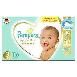 Pampers Premium Care Diapers, Size 3, 6-10 Kg, 116 Count