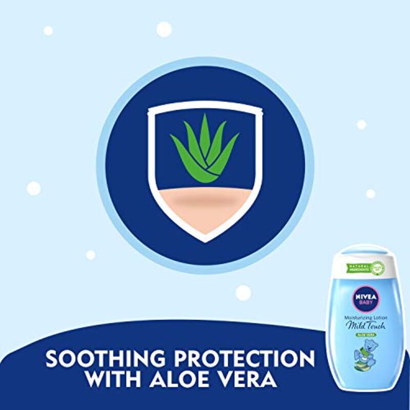 Nivea Baby Mild Touch Aloe Vera Moisturising Lotion, 200ml, Blue