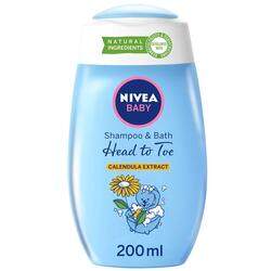 Nivea Baby Head To Toe Calendula Extract Bath Shampoo, 200ml, Blue