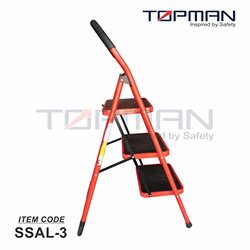 3 Step Folding Multifunction Step Ladder, Red