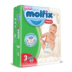 Molfix Anti Leakage Comfortable Baby Diapers, Size 3, 4-9 Kg, 60 Count