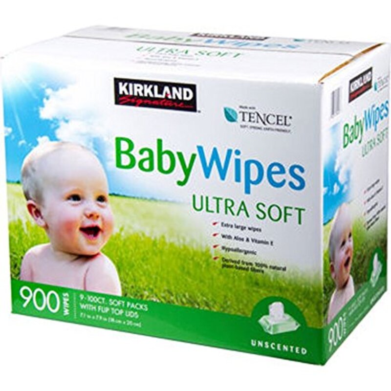 Kirkland Signature Ultra Soft Baby Wipes, 900 Wipes, White