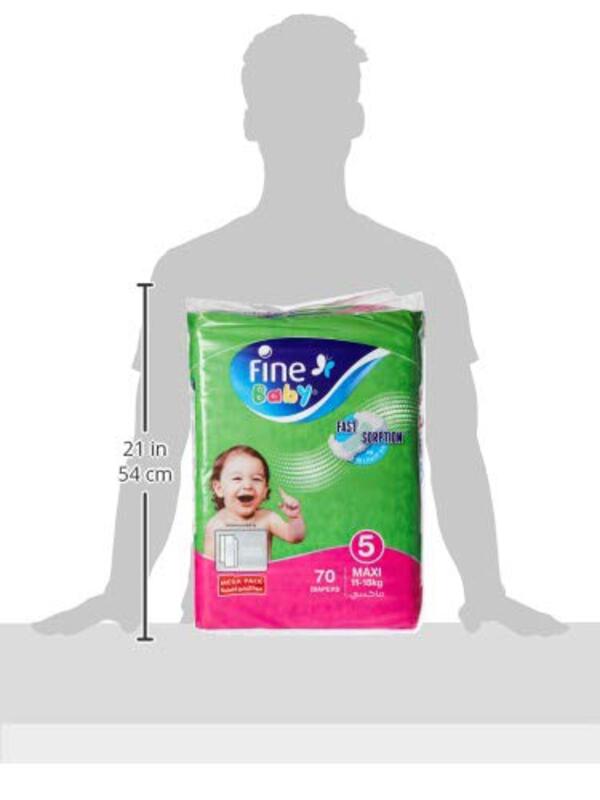 Fine Baby Diapers, Size 5, 11-18 Kg, 140 Count