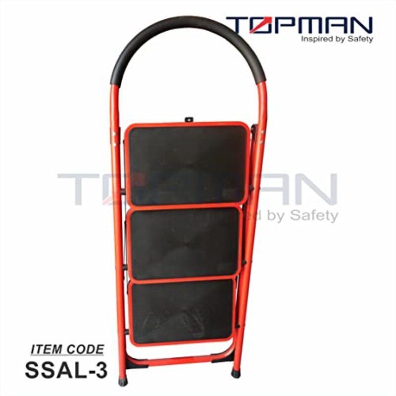 3 Step Folding Multifunction Step Ladder, Red