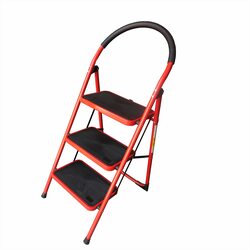 3 Step Folding Multifunction Step Ladder, Red