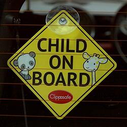 Clippasafe Baby On Board Sign, Yellow