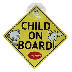 Clippasafe Baby On Board Sign, Yellow