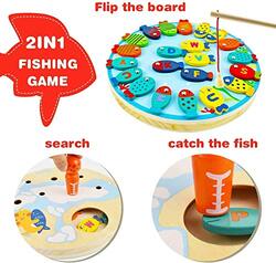 Icdot Wooden Fishing Game Toy