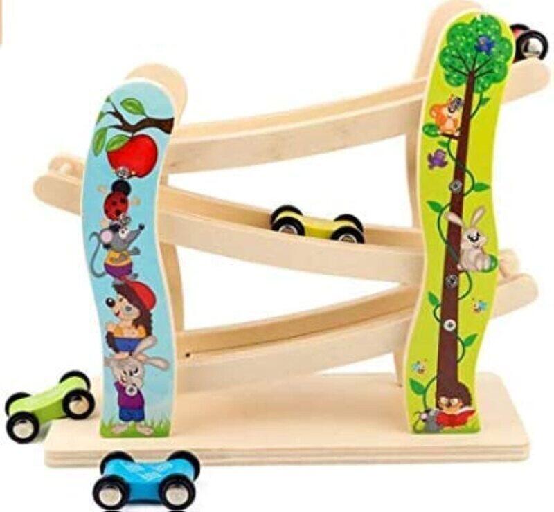 

Generic Wooden Race Track Set with 4 Mini Cars, 5 Pieces, Ages 1+