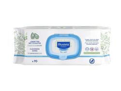 Mustela Baby Cleaning Wipes, 4 x 70 Pieces, White