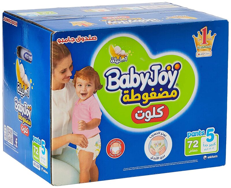 Baby Joy Cullote Pants Diaper, Size 5, 12-18 Kg, 72 Count