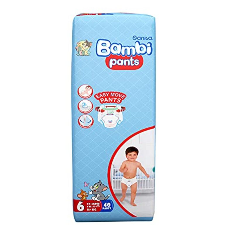 Sanita Bambi Pants, Size 6, XXL, 40 Count