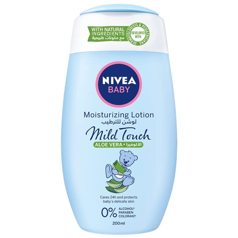 Nivea Baby Mild Touch Aloe Vera Moisturising Lotion, 200ml, Blue