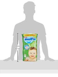 Molfix Anti Leakage Comfortable Baby Diapers, Size 4 Plus, 9-16 Kg, 54 Count