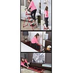 3 Step In-House Folding Ladder, XL01-3STEPRED, Red