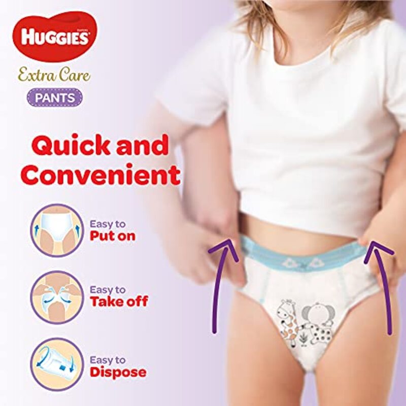 Huggies Extra Care Pants, Size 6, 15-25 Kg, 60 Count