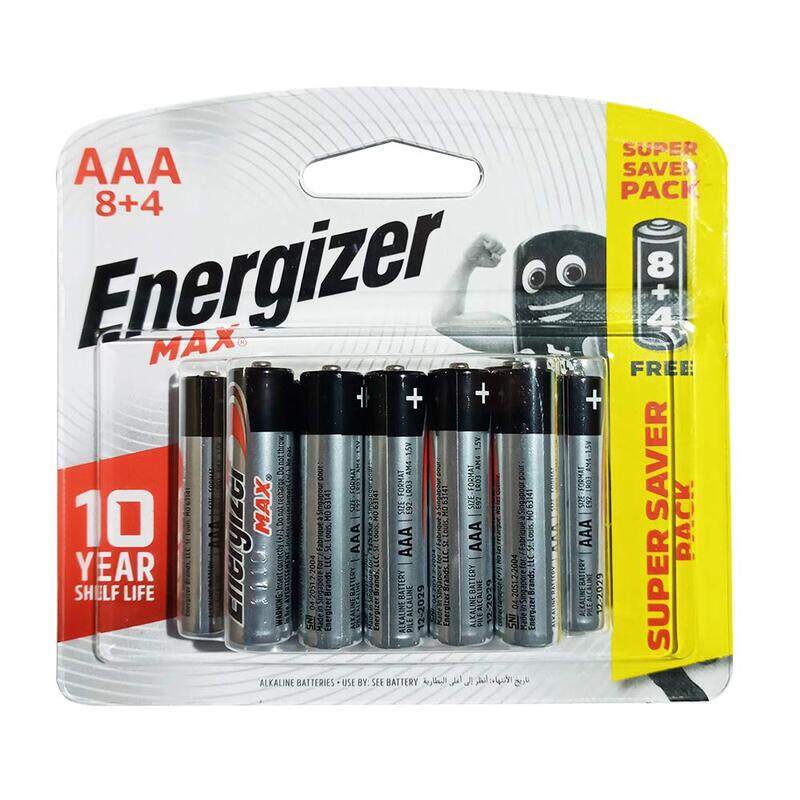 

Energizer Aaa Max Alkaline Batteries, 12 Pieces, E92BP12, Silver/Black