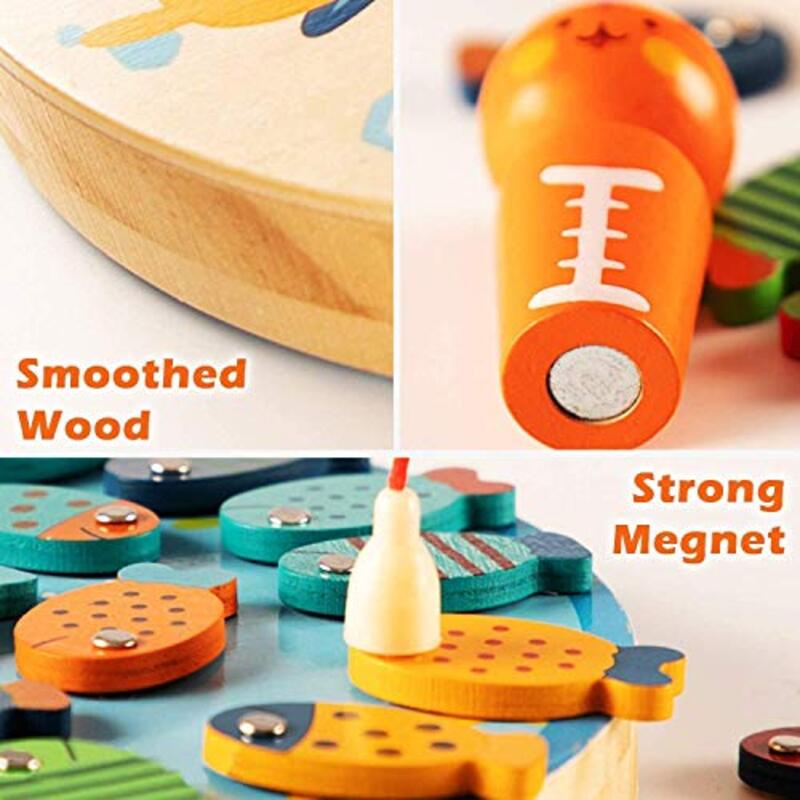 Icdot Wooden Fishing Game Toy