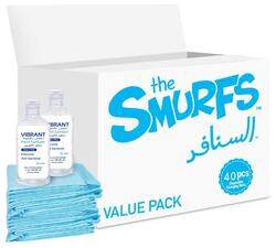Smurfs Disposable Changing Mats, 46 Pieces, Blue