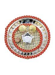 24cm Fancy Thali, Gold/Yellow