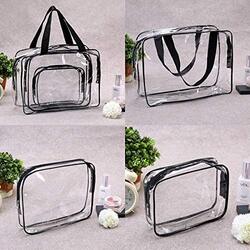 Vinyl Air Travel Toiletry Bags Bulk Water Resistant PVC Packing Cubes with Zipper Cosmetic Bag, Clear