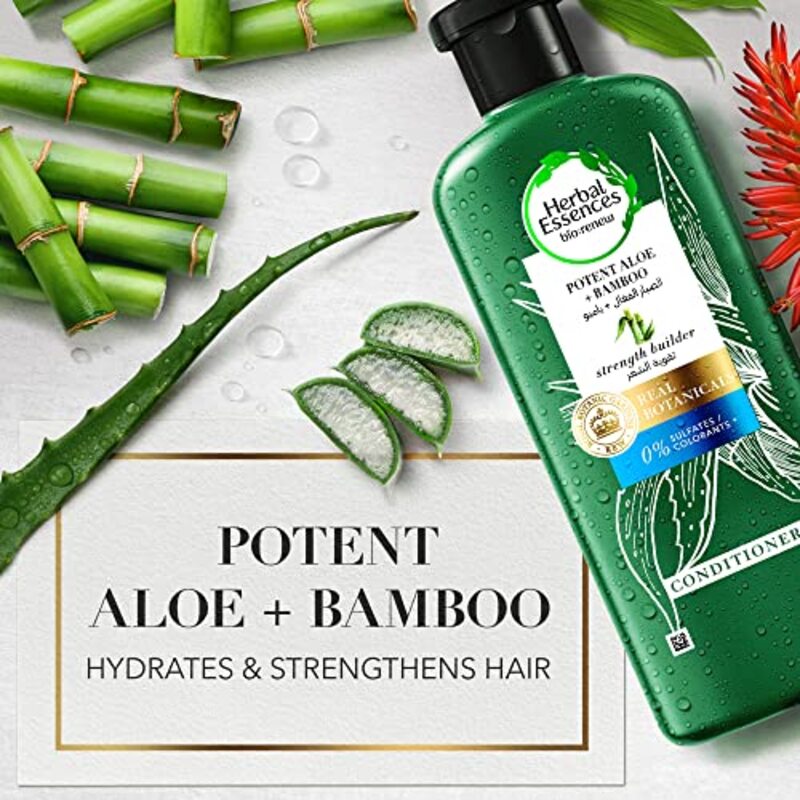 Herbal Essences Sulfate Free Potent Aloe + Bamboo Dry Hair And Frizzy Hair Shampoo & Conditioner, 400ml