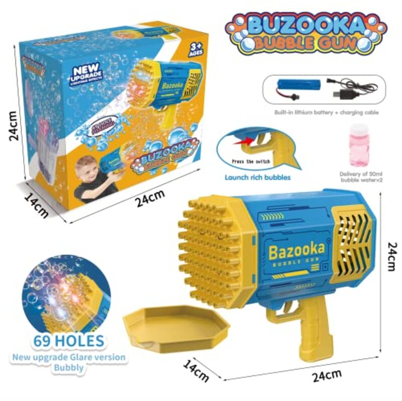 Sunsamp Rocket Boom Bubble Gun Blaster Set, 6 Pieces, Ages 3+