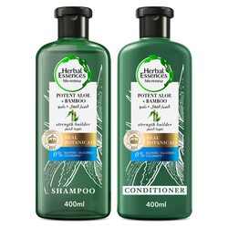 Herbal Essences Sulfate Free Potent Aloe + Bamboo Dry Hair And Frizzy Hair Shampoo & Conditioner, 400ml