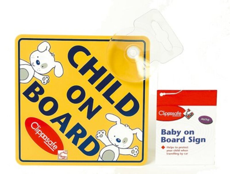 Clippasafe Baby On Board Sign, Yellow